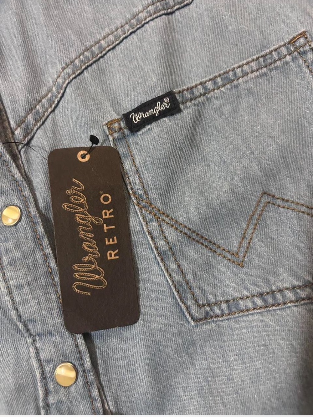 Wrangler Retro Light Wash Denim Shirt
